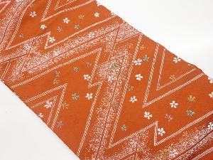 松葉菱に花々模様織出し名古屋帯